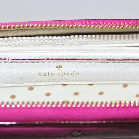 Kate Spade New York Kali Zippered Leather Wallet Pink - Picture 9 of 9